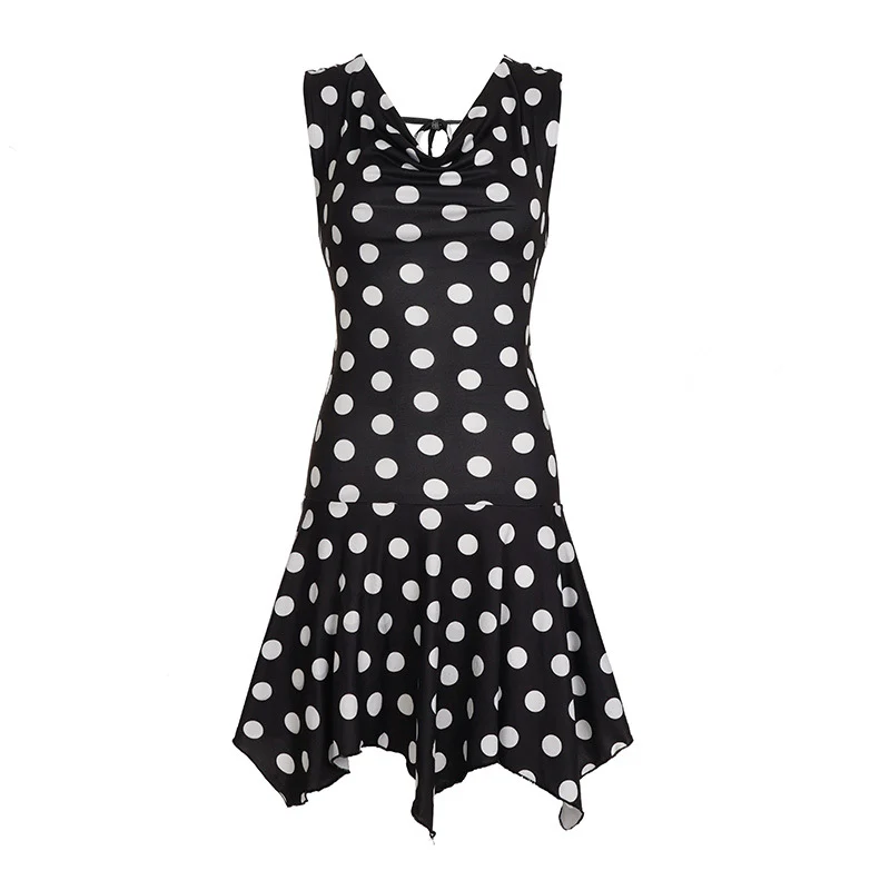 Damen verspieltes Polka Dot Kleid mit leichtem Stoff und tiefem V-Ausschnitt Heidi-Mode - Image 7