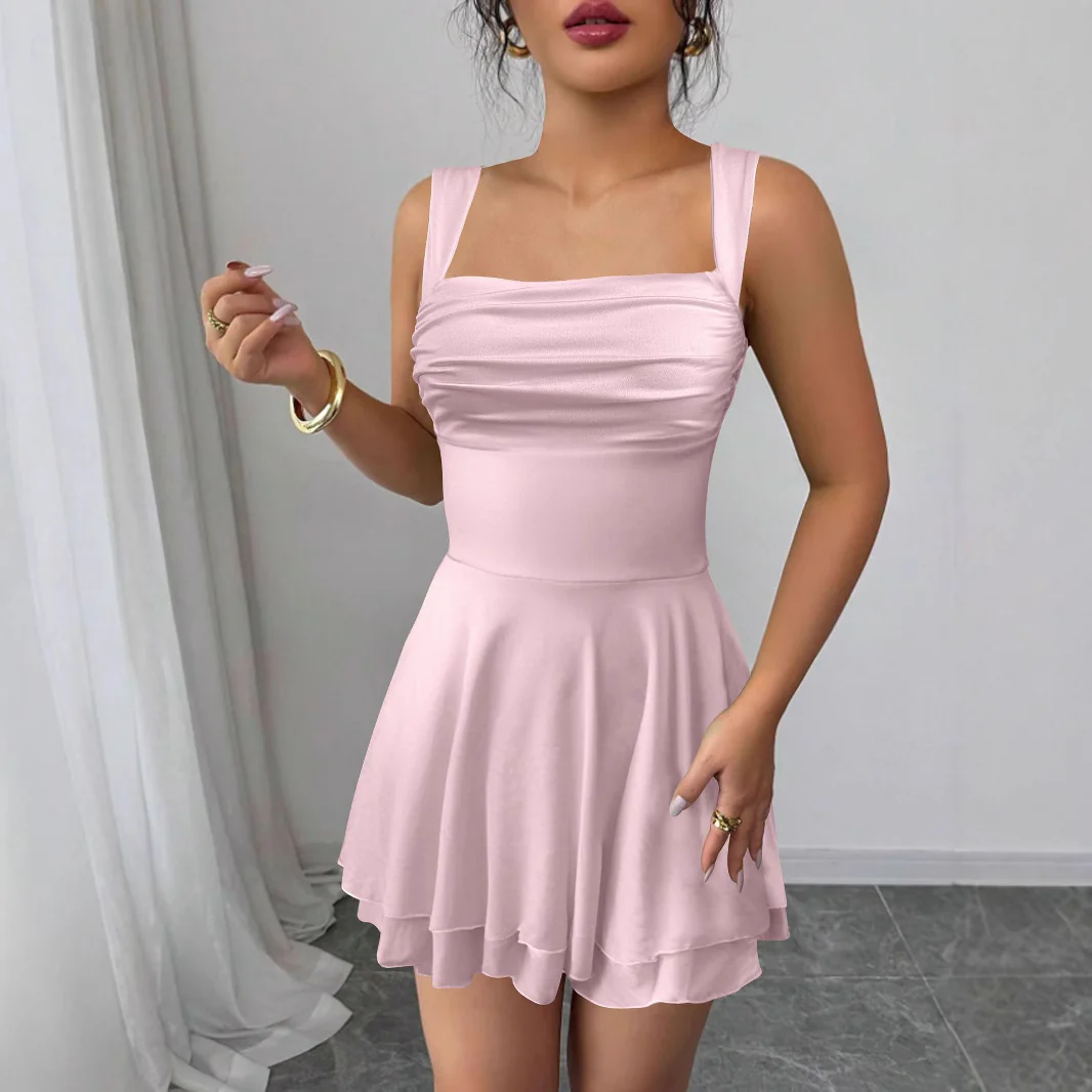 Damen Verspieltes Sommerkleid mit gerafftem Oberteil und schwingendem Rock R&B - Image 2