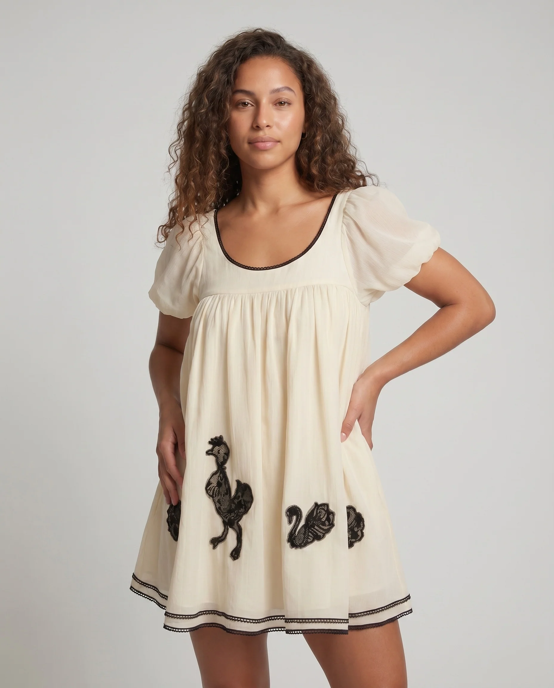 Damen verspieltes Sommerkleid mit liebevollen Tierstickereien R&B - Image 2