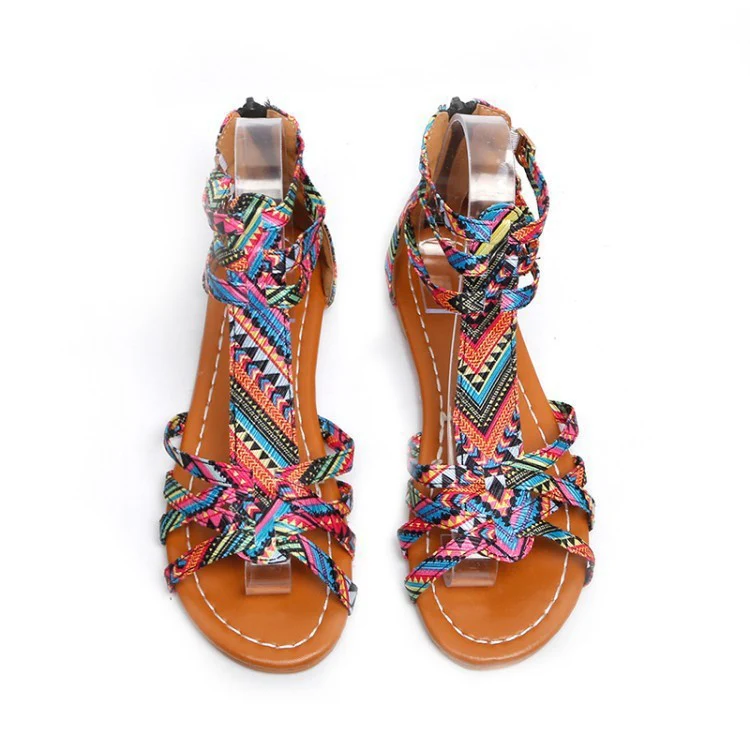 Damen verstellbare Freizeit-Sandalen mit buntem Design und komfortablem Fußbett Heidi-Mode - Image 8