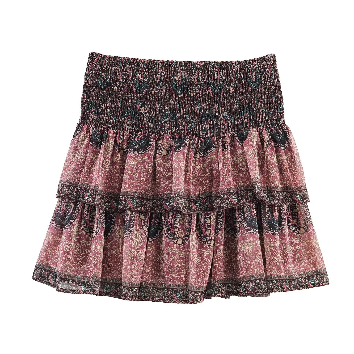 Damen Volantrock mit buntem Paisleymuster und elastischem Bund R&B - Image 2