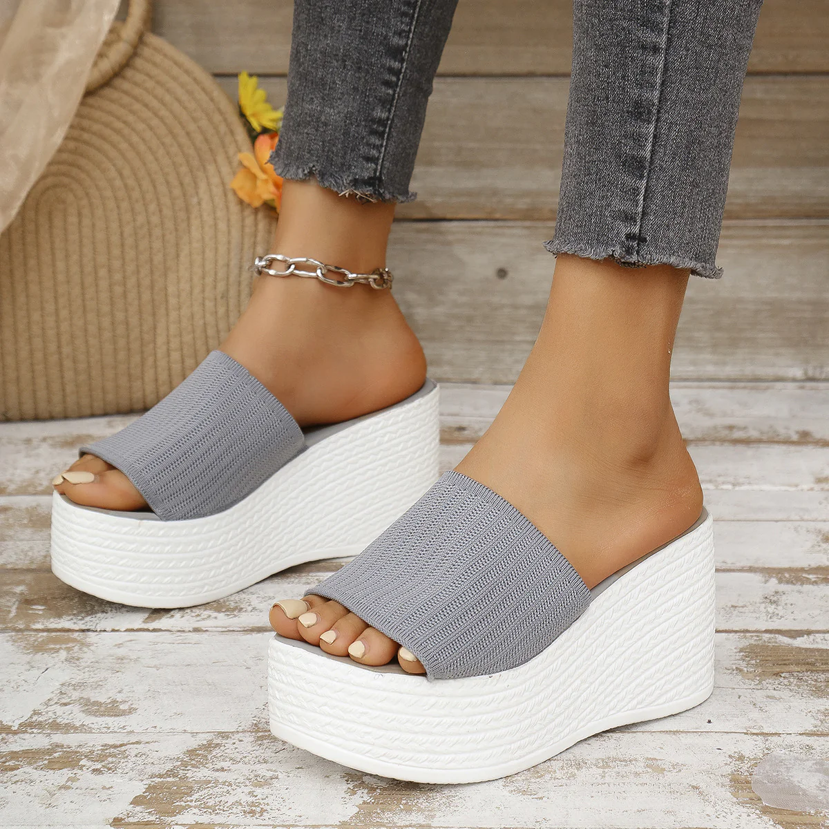 Damen Wedge-Pantoletten mit komfortablem Fußbett und flexiblem Obermaterial R&B - Image 3