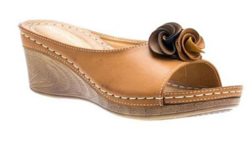 Damen Wedge-Pantoletten mit floralen Akzenten und gepolsterter Sohle R&B - Image 7