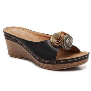 Damen Wedge-Pantoletten mit floralen Akzenten und gepolsterter Sohle R&B - Image 8