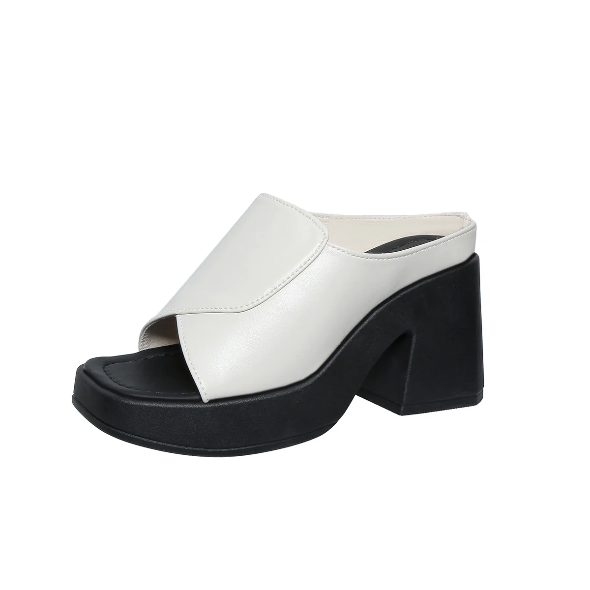 Damen Wedge-Pantoletten mit modischem Faltendesign und blockiertem Absatz R&B - Image 6