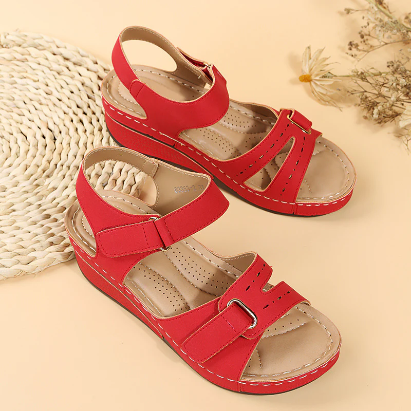 Damen Wedge-Sandalen mit anatomisch geformtem Fußbett und verstellbarem Riemen R&B - Image 11