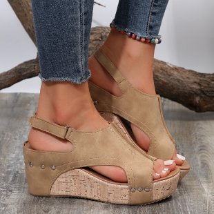 Damen Wedge-Sandalen mit anatomischem Fußbett und modischem Überkreuzriemen R&B - Image 7