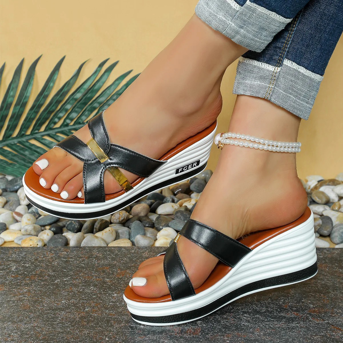 Damen Wedge-Sandalen mit elegantem Riemchen-Design R&B - Image 3