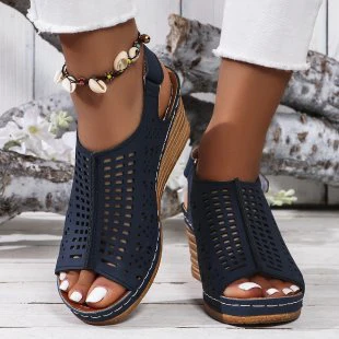 Damen Wedge-Sandalen mit luftiger Perforation und anatomischem Fußbett Heidi-Mode - Image 9