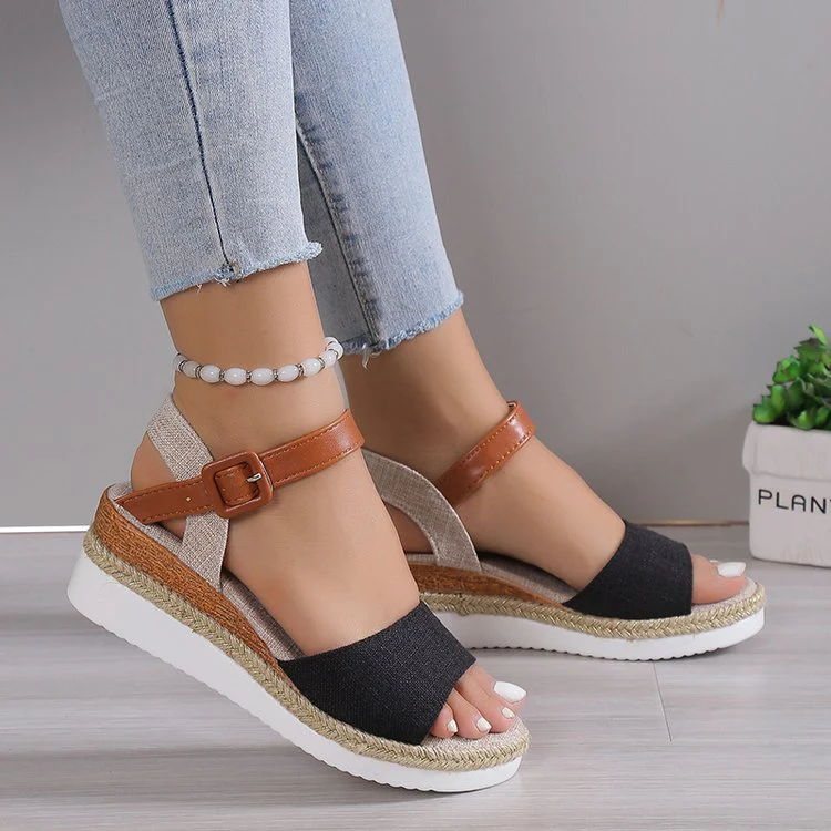 Damen Wedge-Sandalen mit modernem Schnitt und verstellbarem Riemen R&B