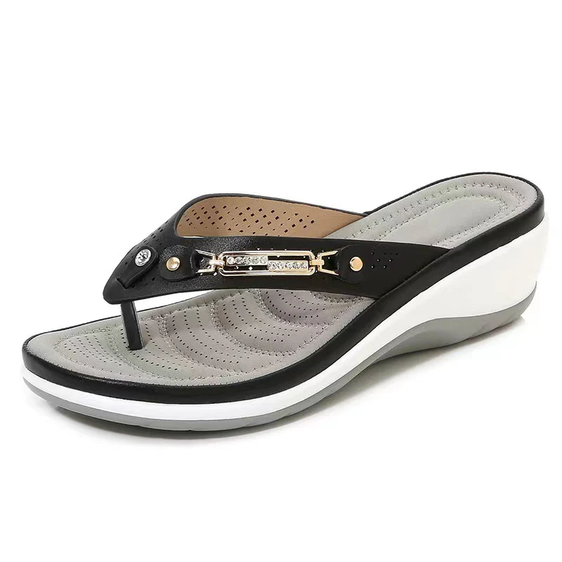 Damen Wedge-Sandalen mit modischem Riemendesign und ergonomischem Fußbett R&B - Image 2