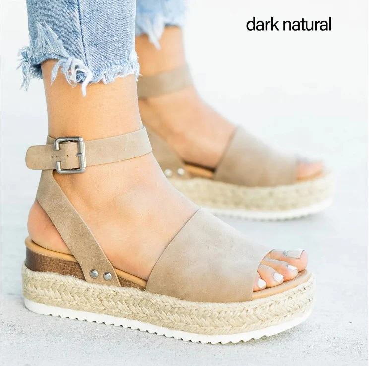Damen Wedge-Sandalen mit verstellbarem Riemen und komfortablem Fußbett R&B - Image 10
