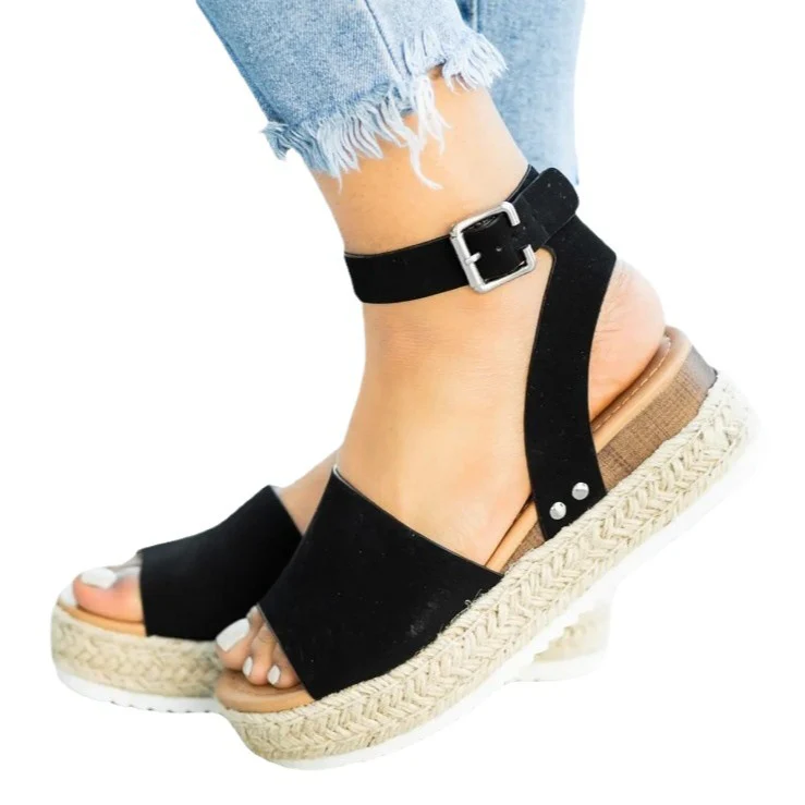 Damen Wedge-Sandalen mit verstellbarem Riemen und komfortablem Fußbett R&B - Image 5