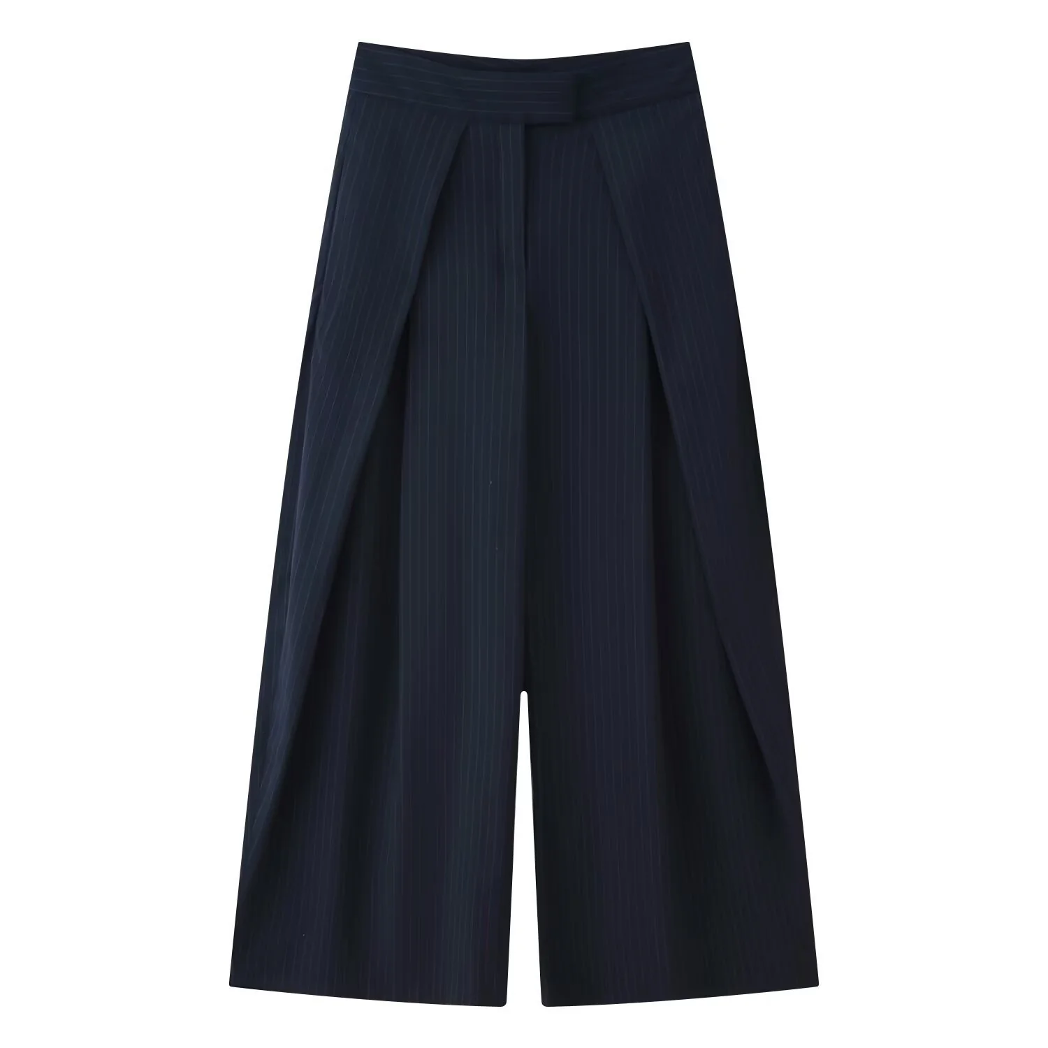 Damen weit geschnittene Culotte-Hose mit eleganten Falten und hohem Bund R&B - Image 6