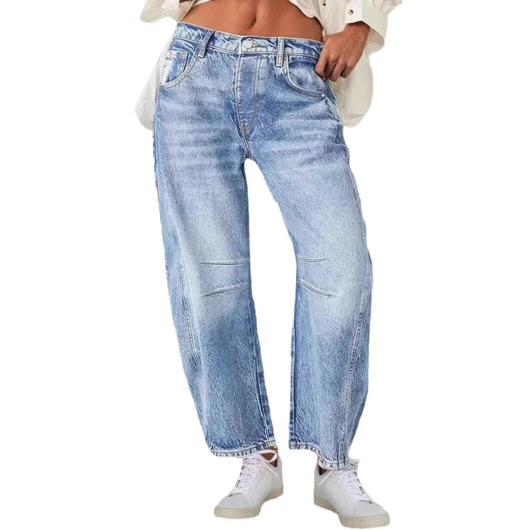 Damen weit geschnittene Denim-Jeans mit hohem Bund und modernen Designdetails R&B - Image 5