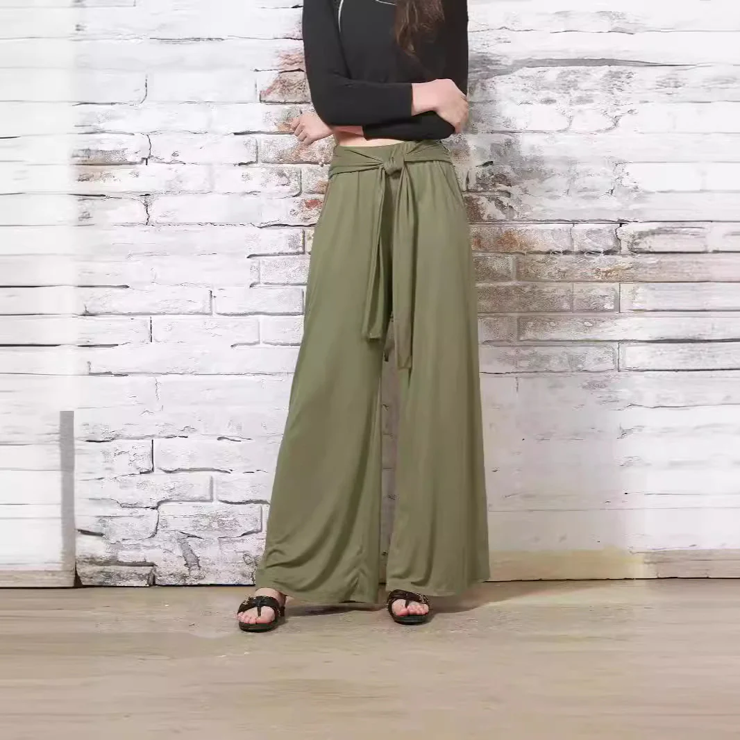 Damen Weit geschnittene Palazzo-Hose mit Bindegürtel R&B - Image 3