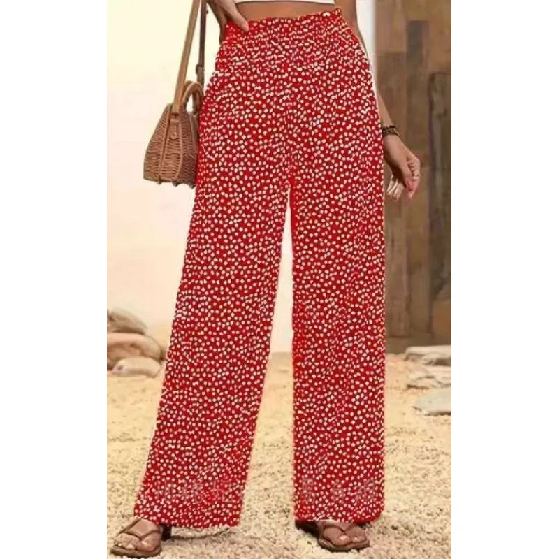 Damen Weite Blumenmuster-Hose mit elastischem Bund und hohem Taillenschnitt R&B - Image 10