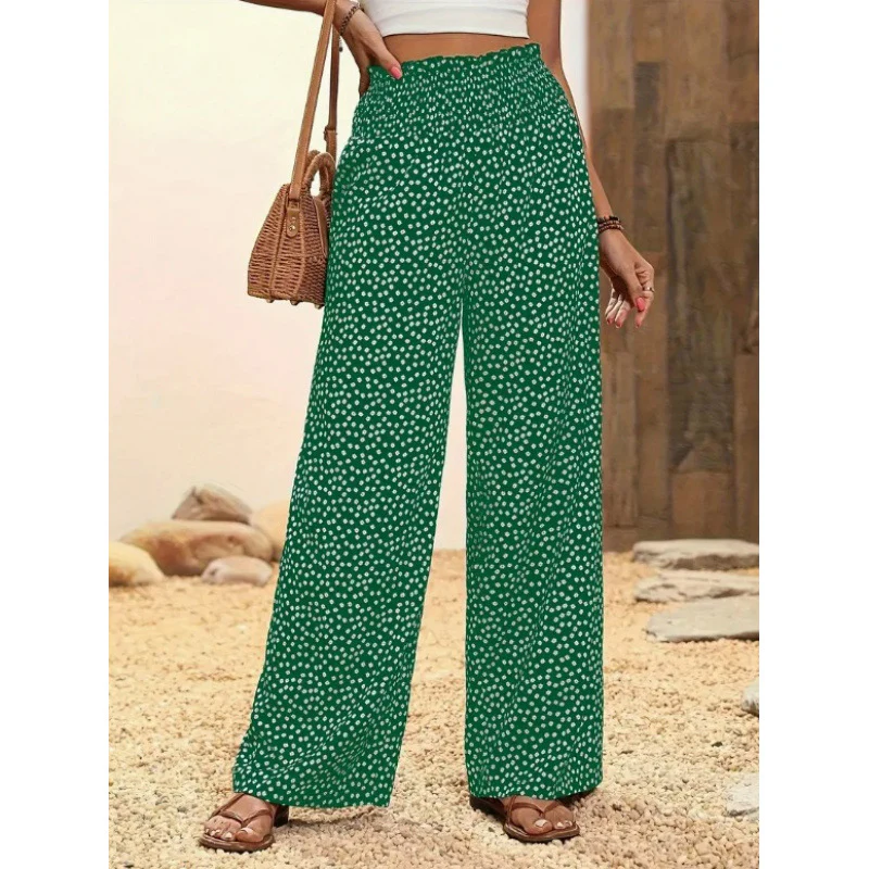 Damen Weite Blumenmuster-Hose mit elastischem Bund und hohem Taillenschnitt R&B - Image 11