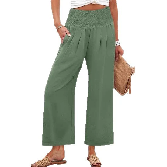 Damen Weite Culotte-Hose mit elastischem Bund und Falten R&B - Image 5