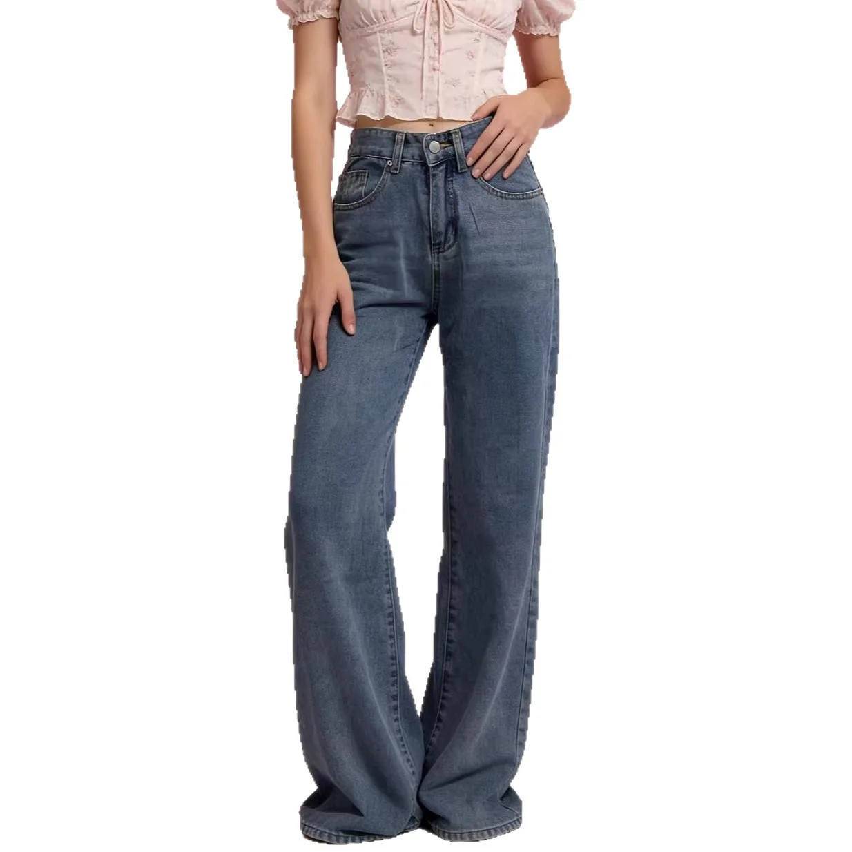 Damen Weite High-Waist Jeans mit besonderen Nahtdetails R&B - Image 5