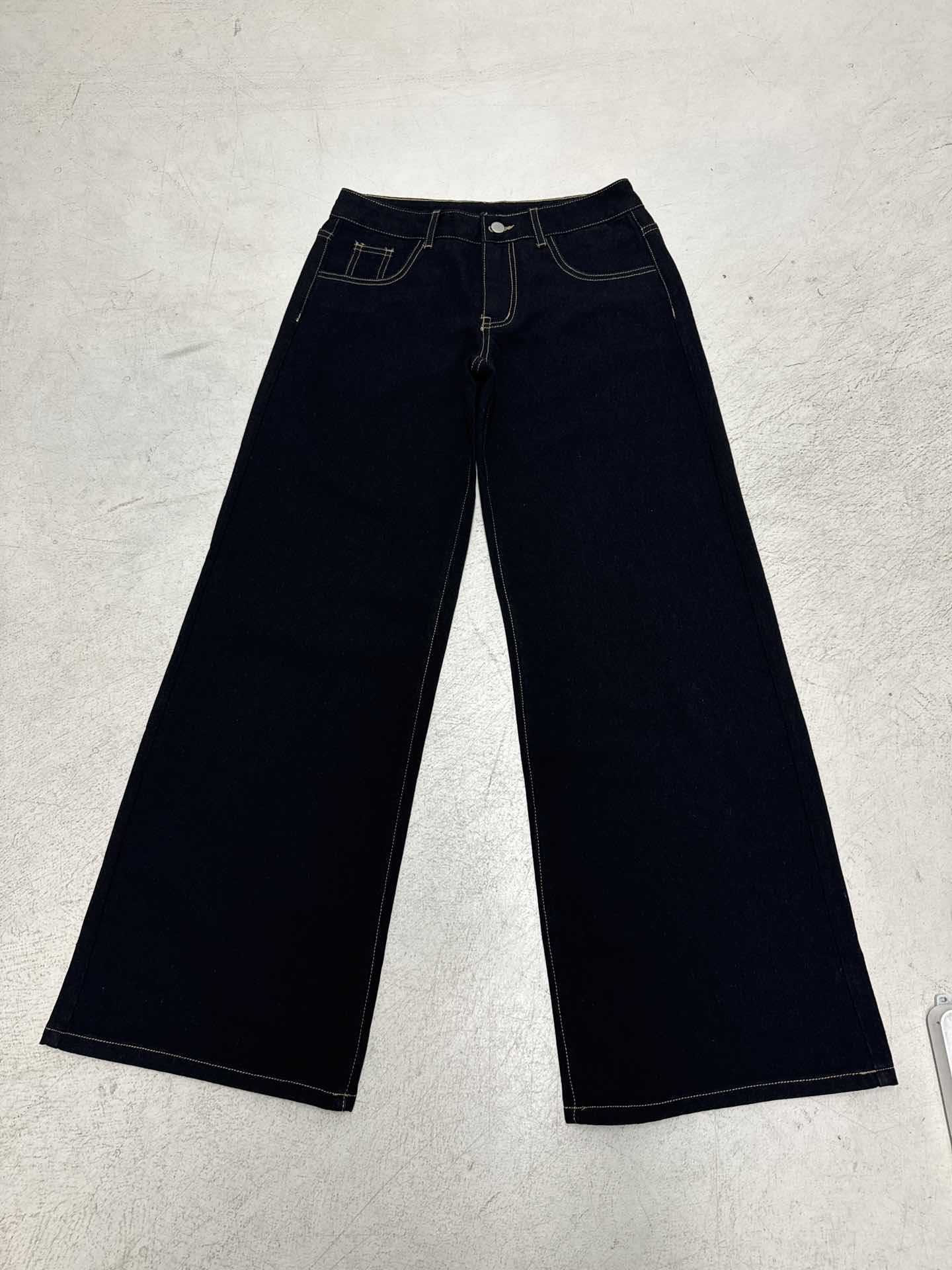 Damen Weite Jeans mit hoher Taille und ausgefranstem Saum Heidi-Mode - Image 6