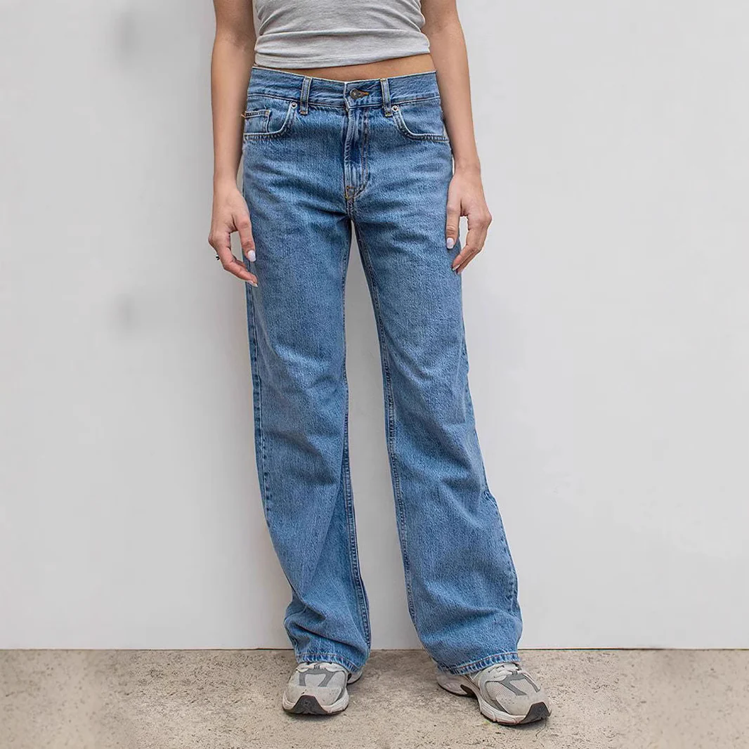 Damen weite Jeans mit lässigem Schnitt und ausgefranstem Saum R&B - Image 6