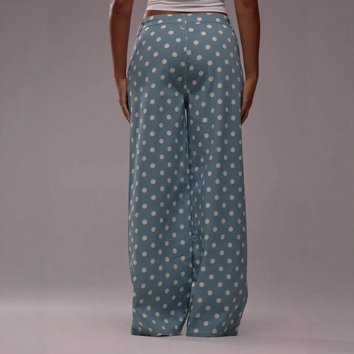 Damen weite Polka-Dot Palazzo-Hosen mit high-waist Schnitt R&B - Image 3
