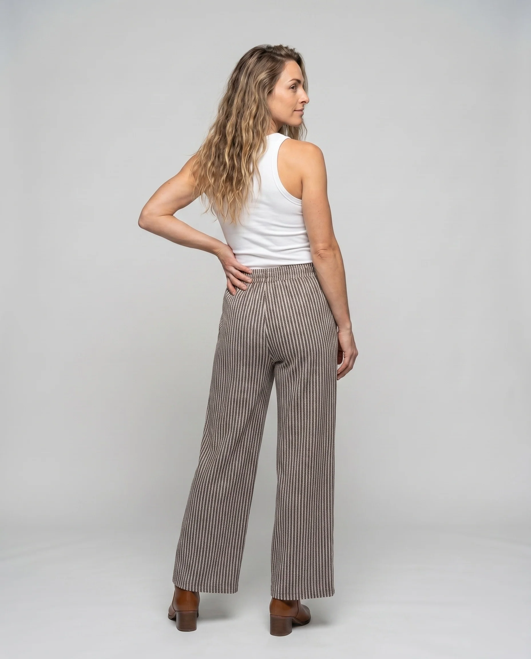 Damen Weite Strickhose mit elegantem Zickzack-Muster - Image 4