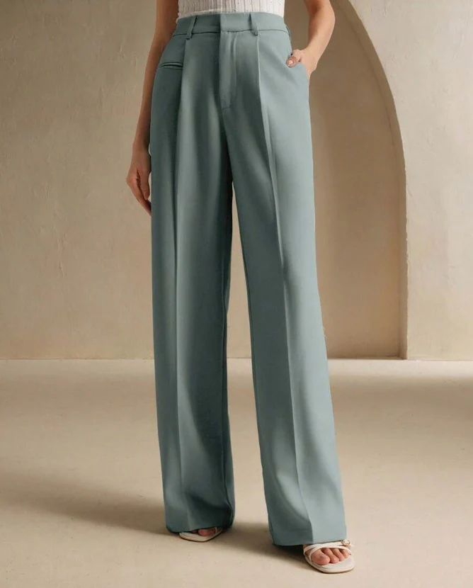 Damen Weite und elegante Anzughose mit hohen Bund R&B - Image 12