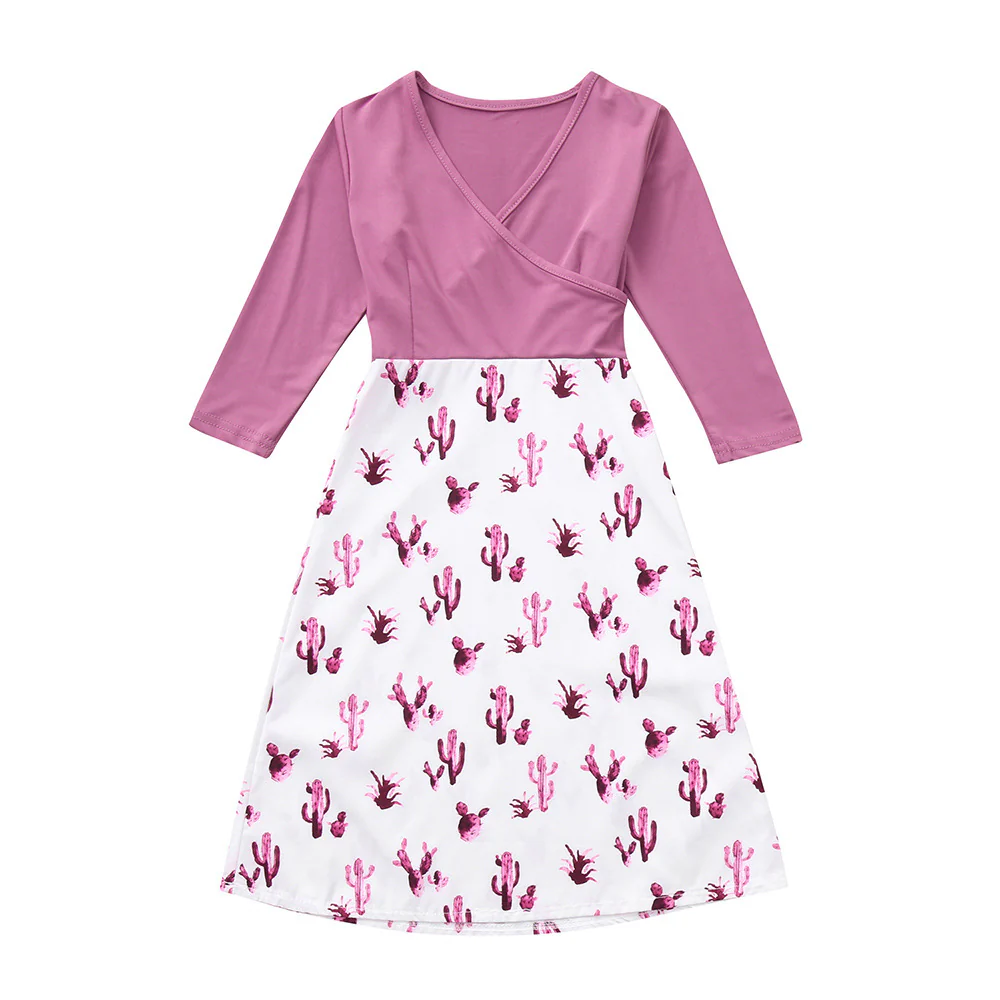 Damen Wickelkleid mit auffälligem Kaktusdruck und langen Ärmeln R&B - Image 5