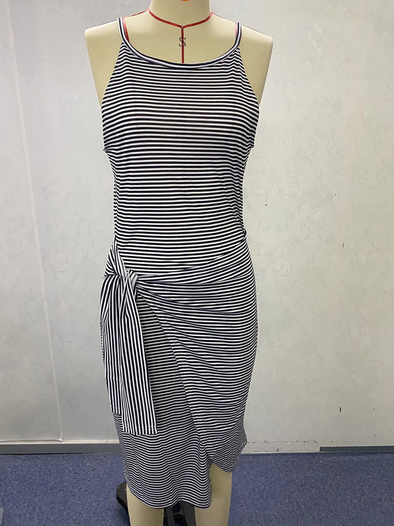 Damen Wickelkleid mit auffälligem Streifenmuster und taillierter Silhouette R&B - Image 6
