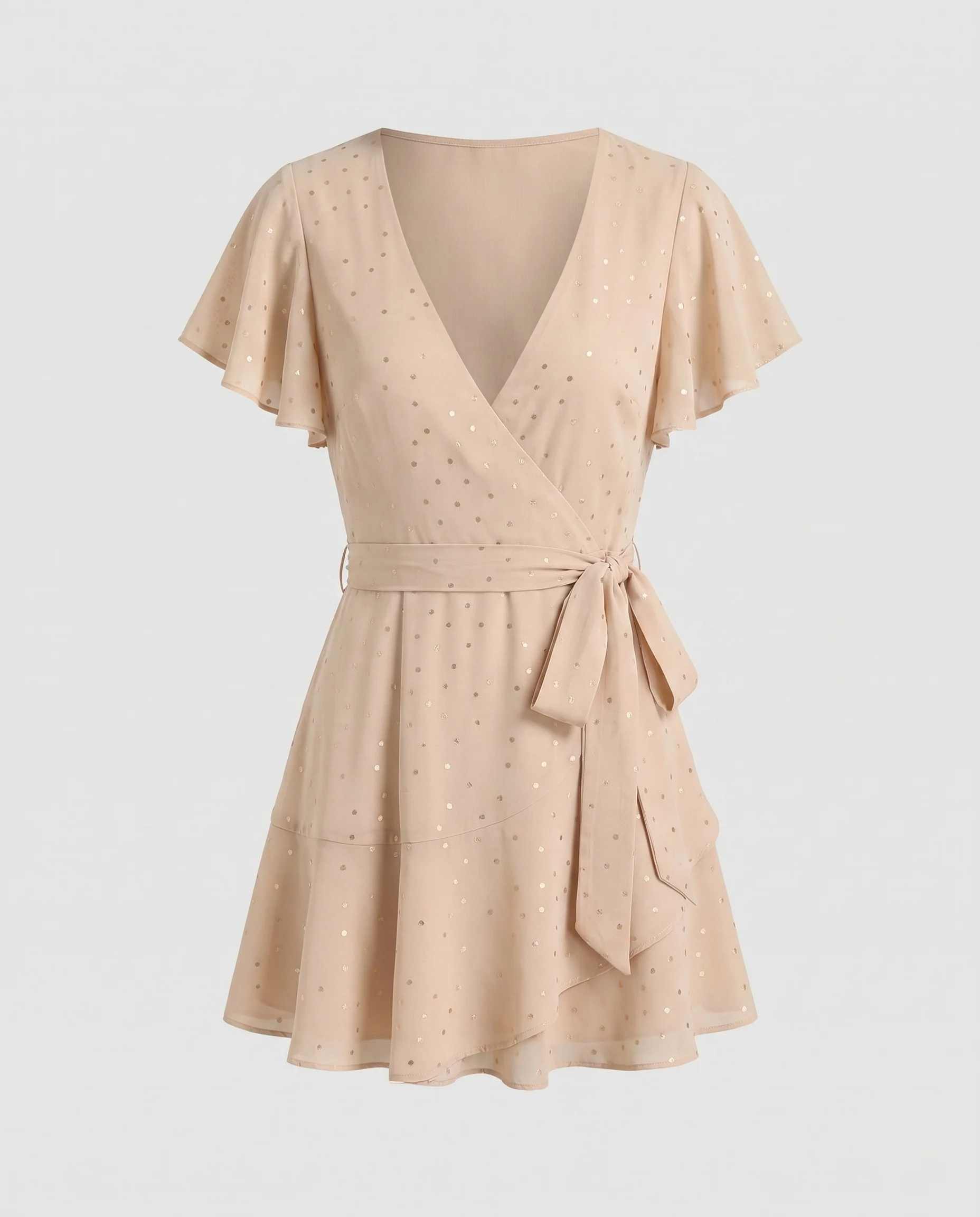 Damen Wickelkleid mit fließendem Stoff und Rüschendetails R&B - Image 5