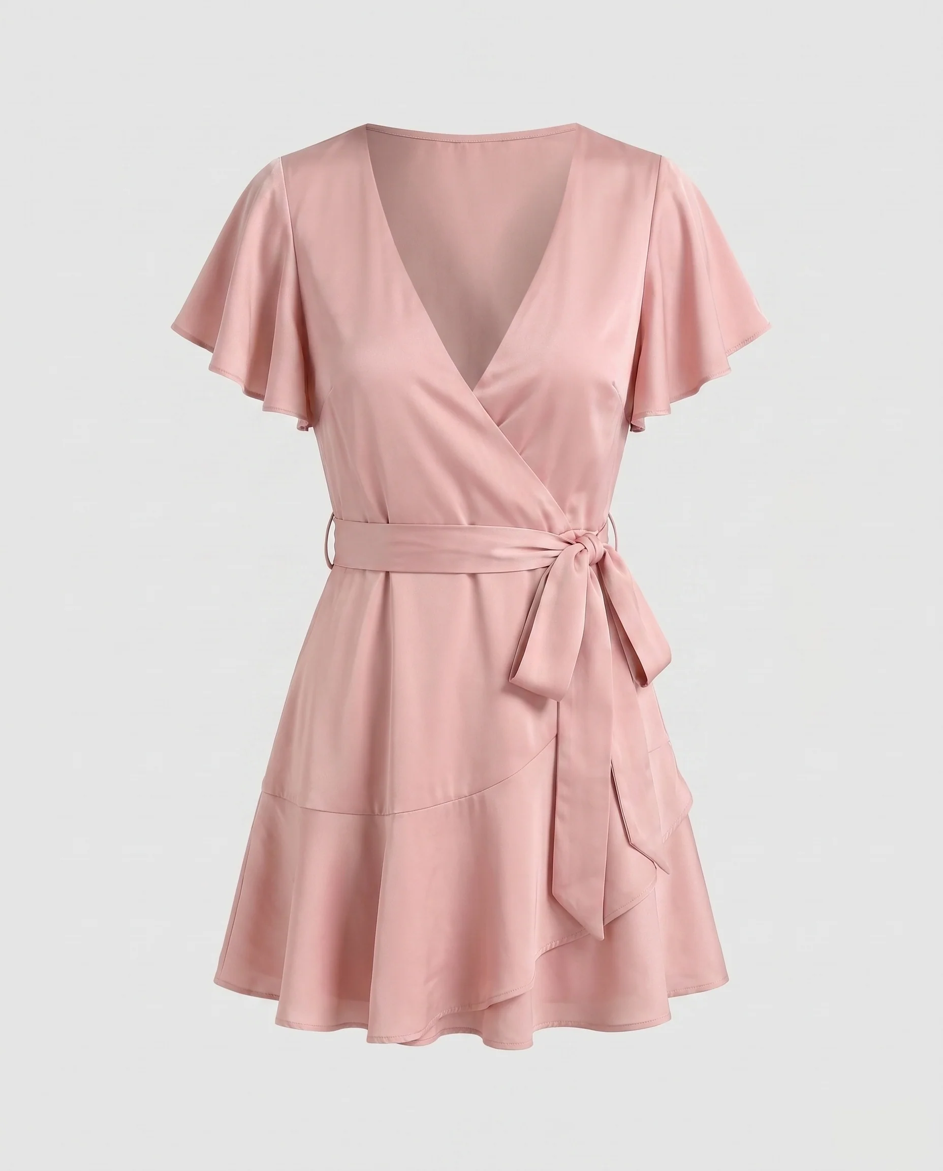 Damen Wickelkleid mit fließendem Stoff und Rüschendetails R&B - Image 6