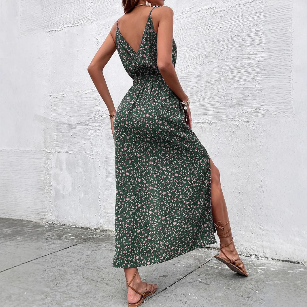 Damen Wickelkleid mit floralen Mustern und schmalen Trägern R&B - Image 3