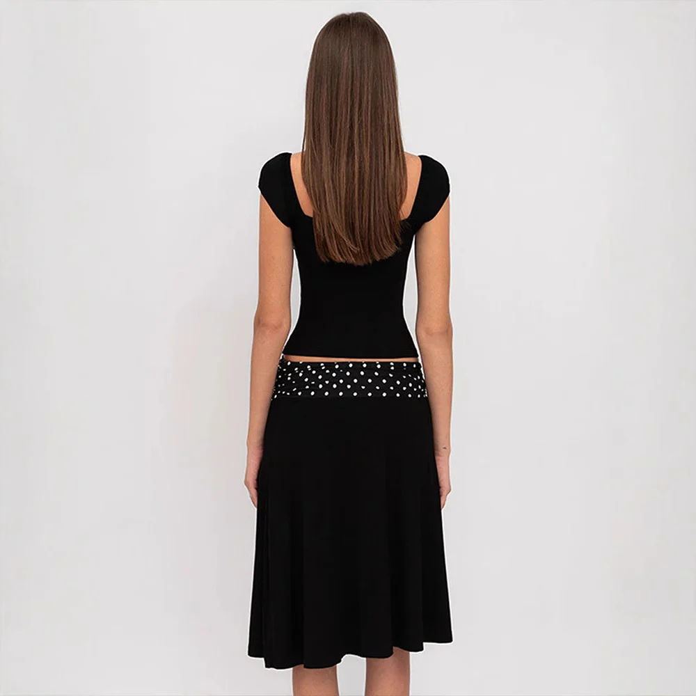 Damen Wickelkleid mit Spaghetti-Trägern und modischem Punktemuster R&B - Image 4