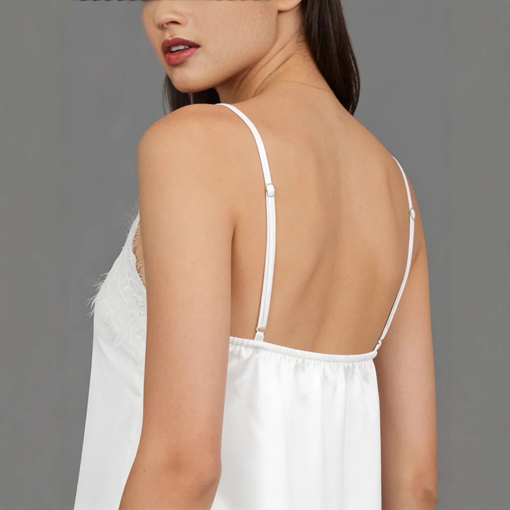 Damen zarte Spaghetti-Top mit raffiniertem Spitzenbesatz R&B - Image 3