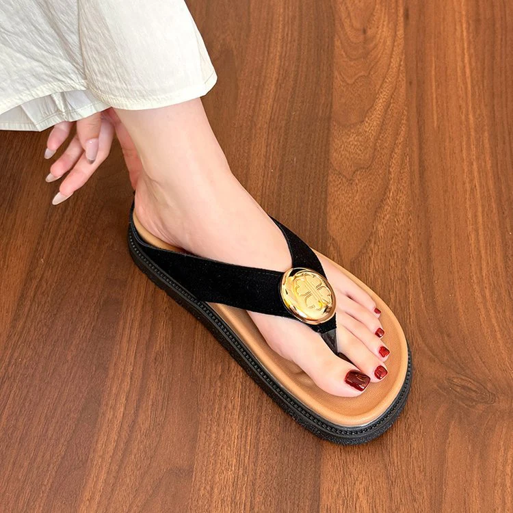 Damen Zehentrenner-Pantoletten mit elegantem Schmuckdetail und komfortabler Sohle R&B - Image 8