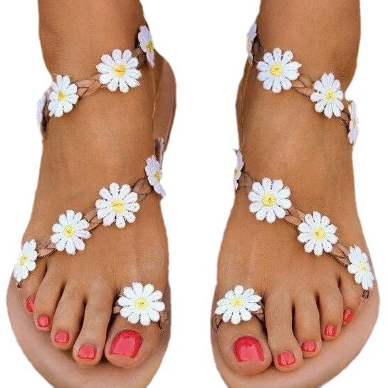 Damen Zehentrenner-Sandalen mit floralen Details und ergonomischem Fußbett Heidi-Mode - Image 5