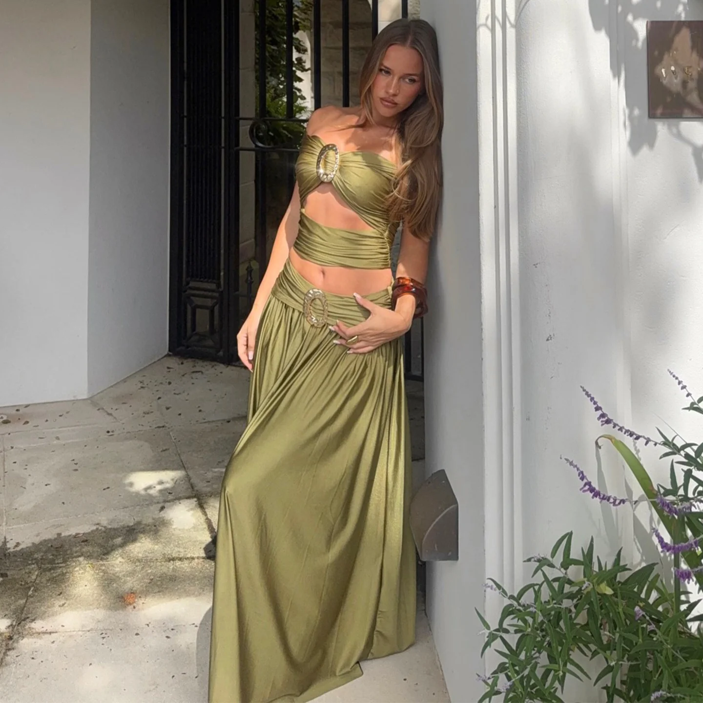 Damen Zweiteiliges Maxikleid mit raffiniertem Design und eleganten Details R&B - Image 6
