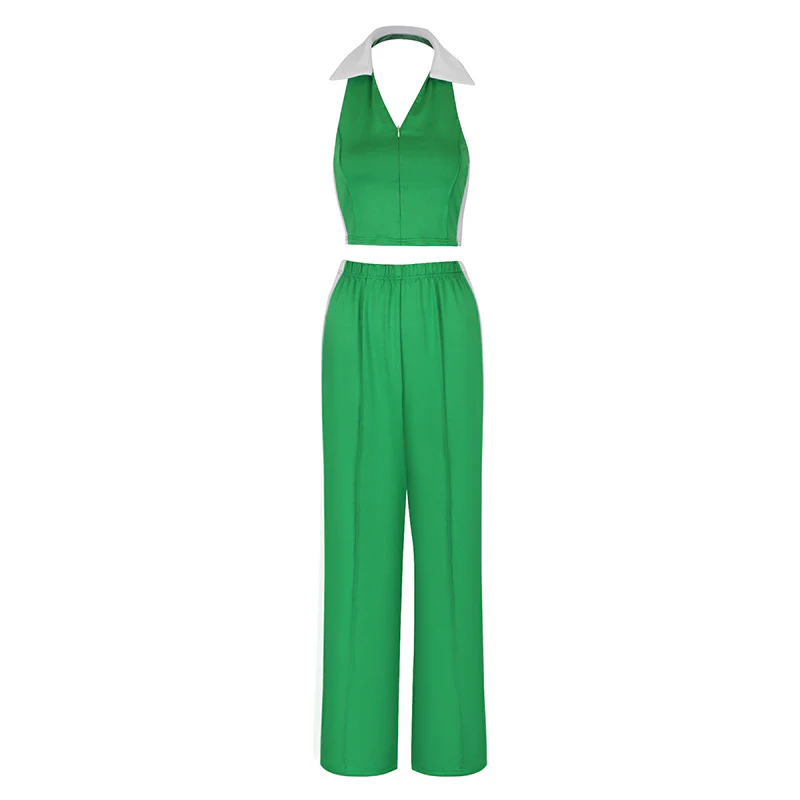 Damen Zweiteiliges Set mit cropped Oberteil und weit geschnittener Hose R&B - Image 6