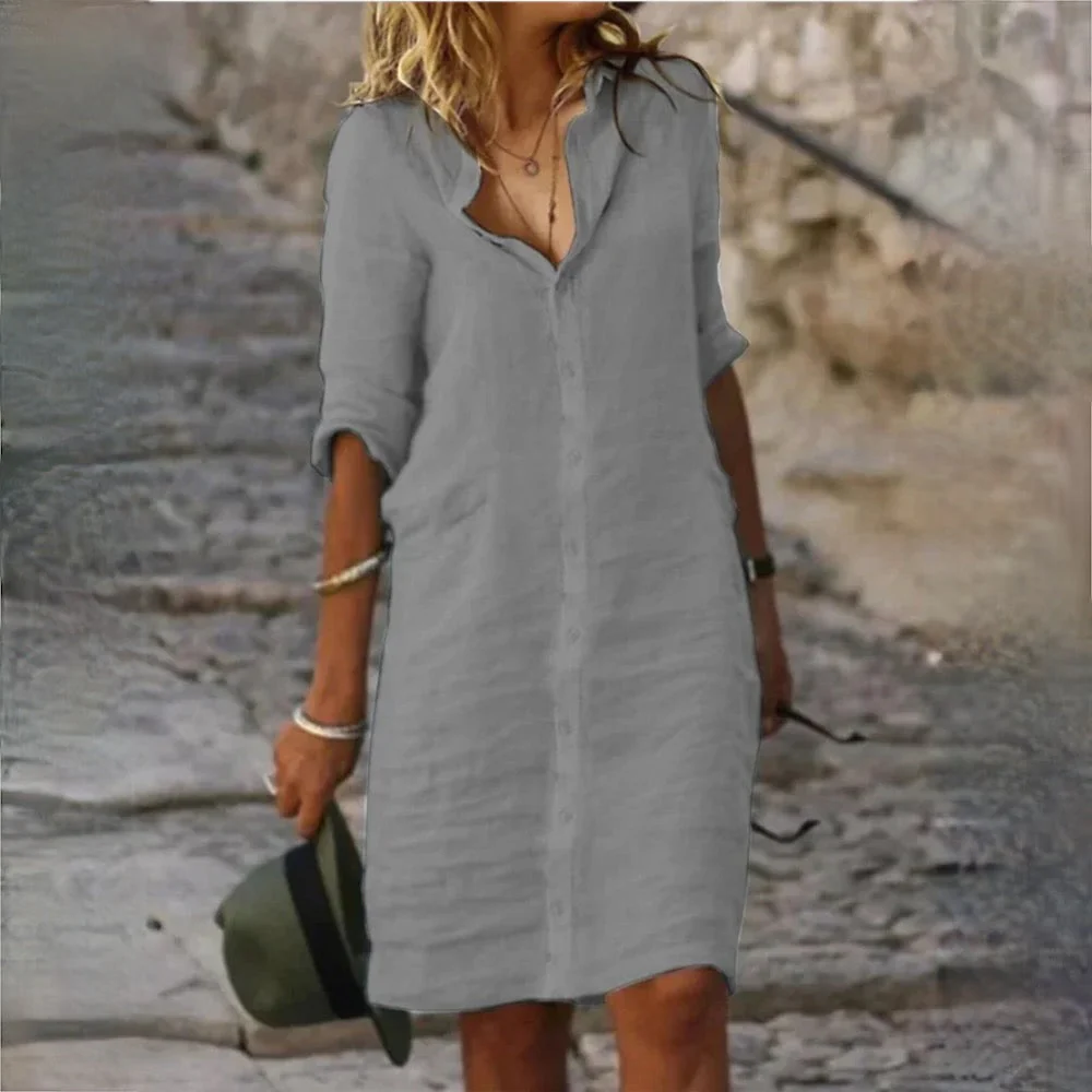 R&B | Baumwolle Leinen Damen Kleid - Image 4