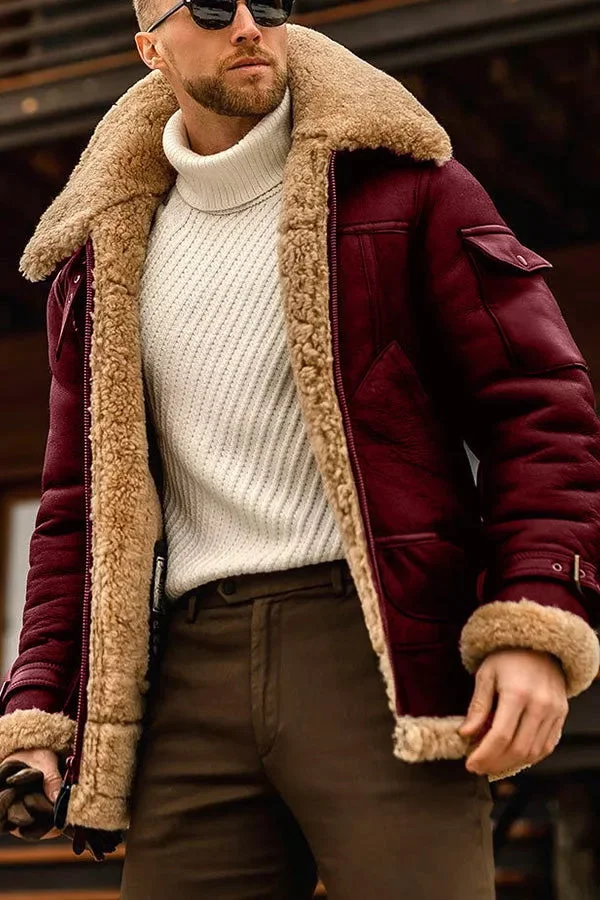 R&B | Camel Stilvolle Fliegende Lederjacke für Männer - Image 3