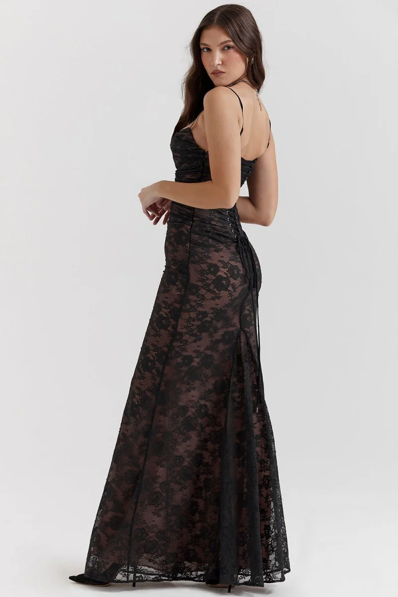 R&B | Damen Elegantes Spitzen-Korsett-Bodycon-Kleid mit Schnür-Taille - Image 4