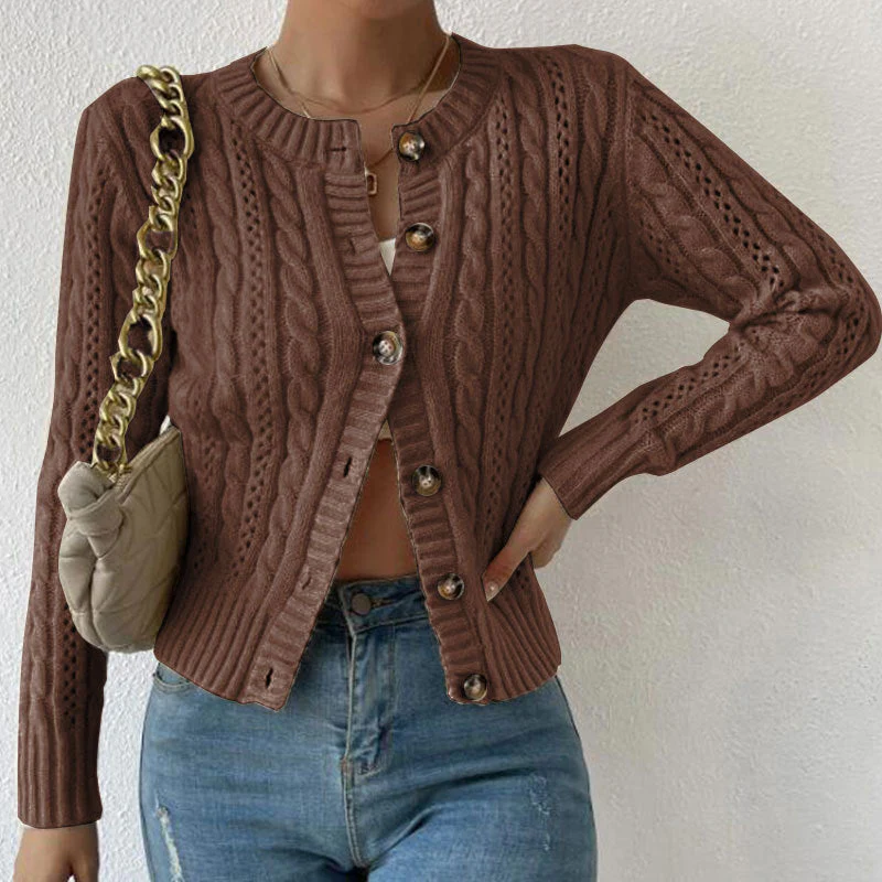 R&B | Damen Strickcardigan mit Kabelmuster und Knopfverschluss - Image 4