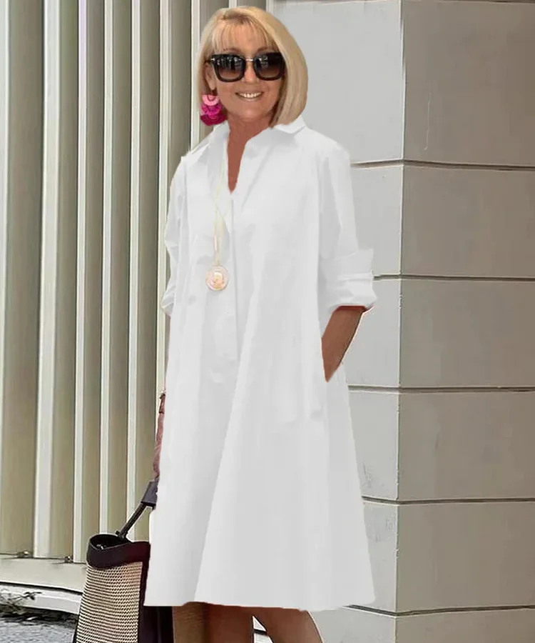 R&B | Elegantes Mittelanges Kleid für Damen - Stilvolles Midi Kleid - Image 6
