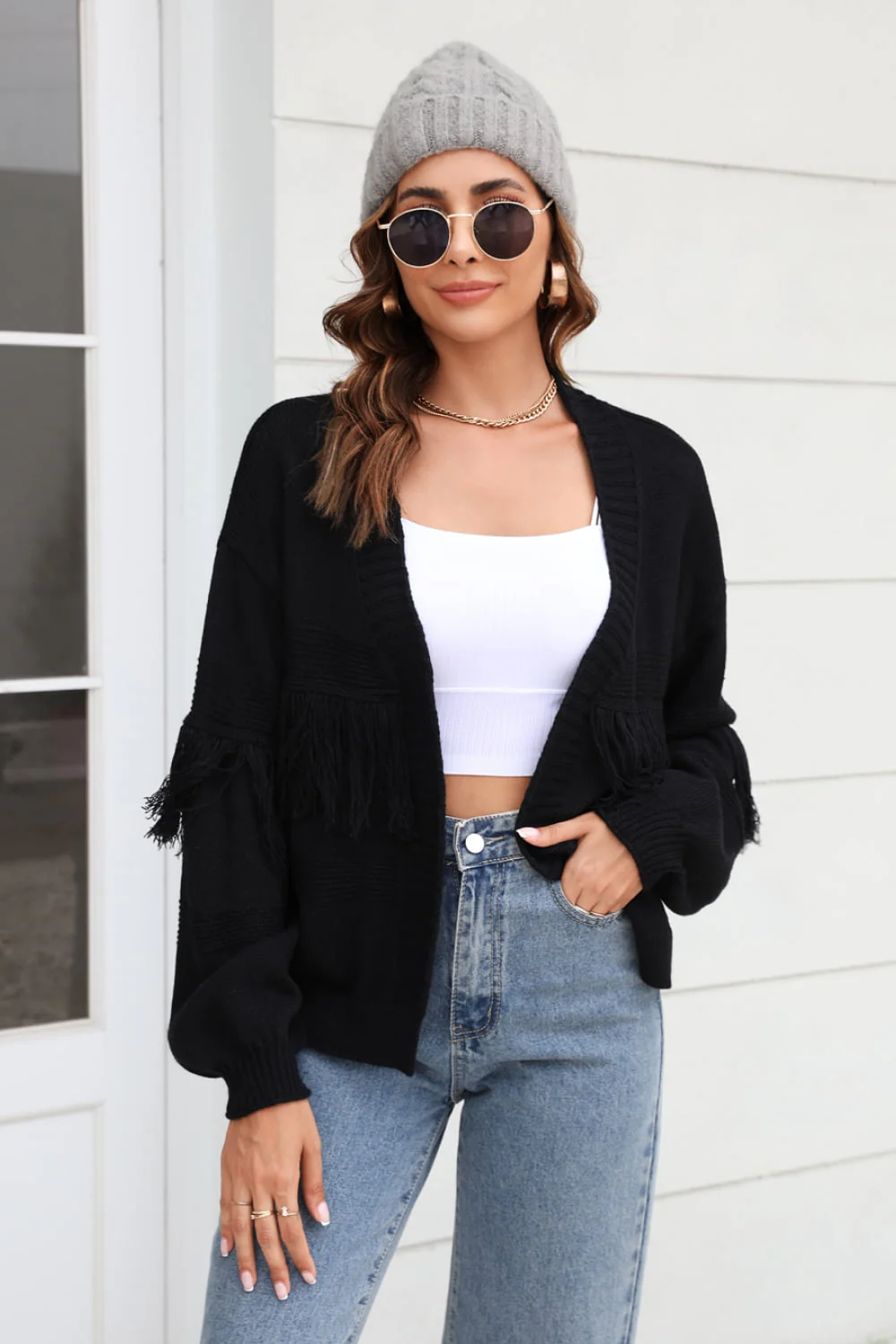 R&B | Fransenbesatz Offene Vorder-Cardigan - Image 18