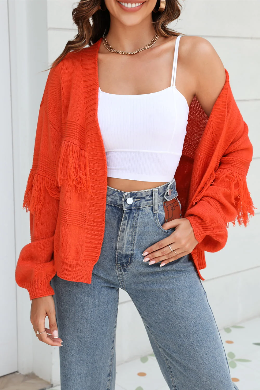 R&B | Fransenbesatz Offene Vorder-Cardigan - Image 7