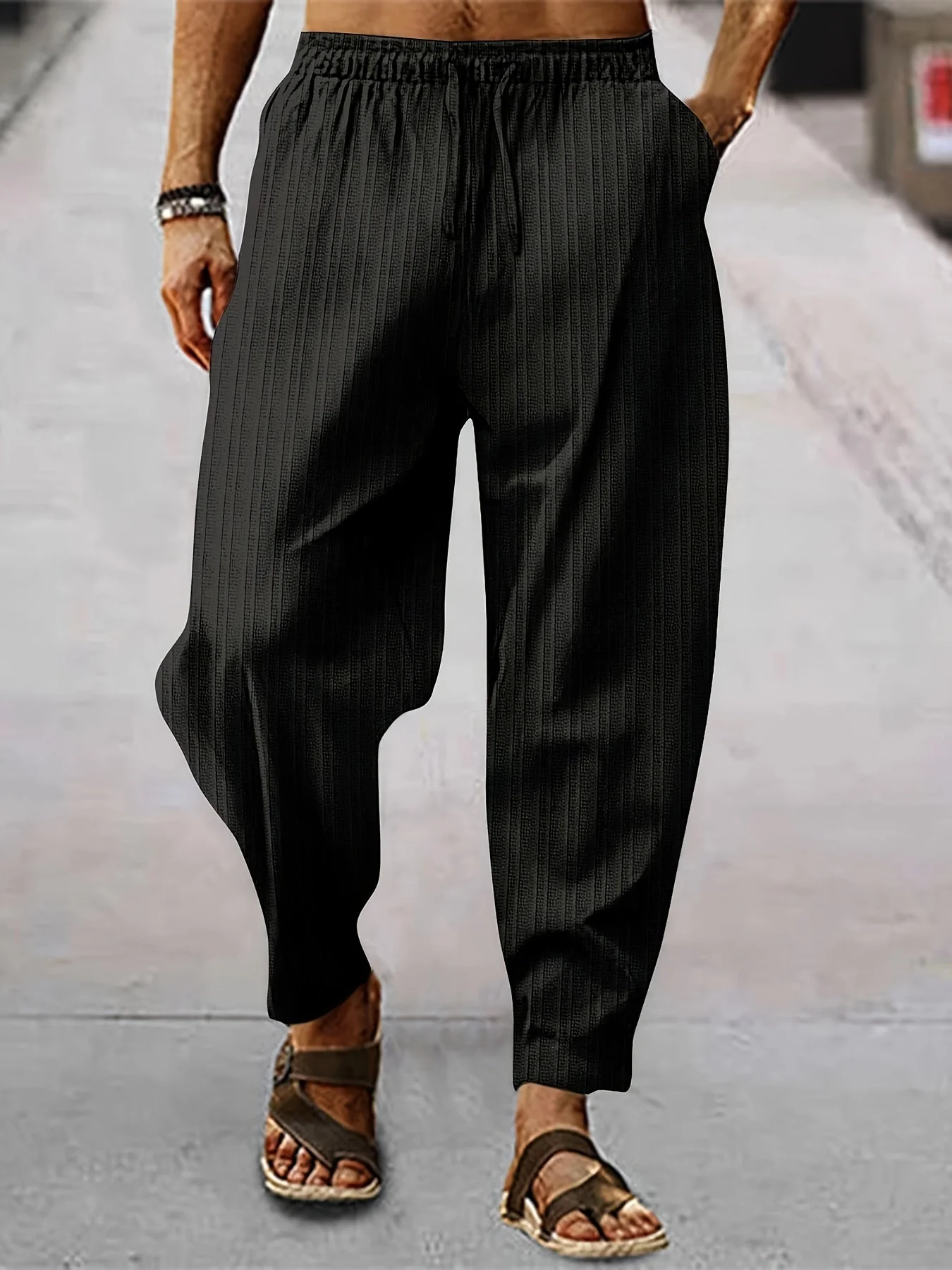 R&B | Gestreifte Herren Lässig Sommerhose - Image 36