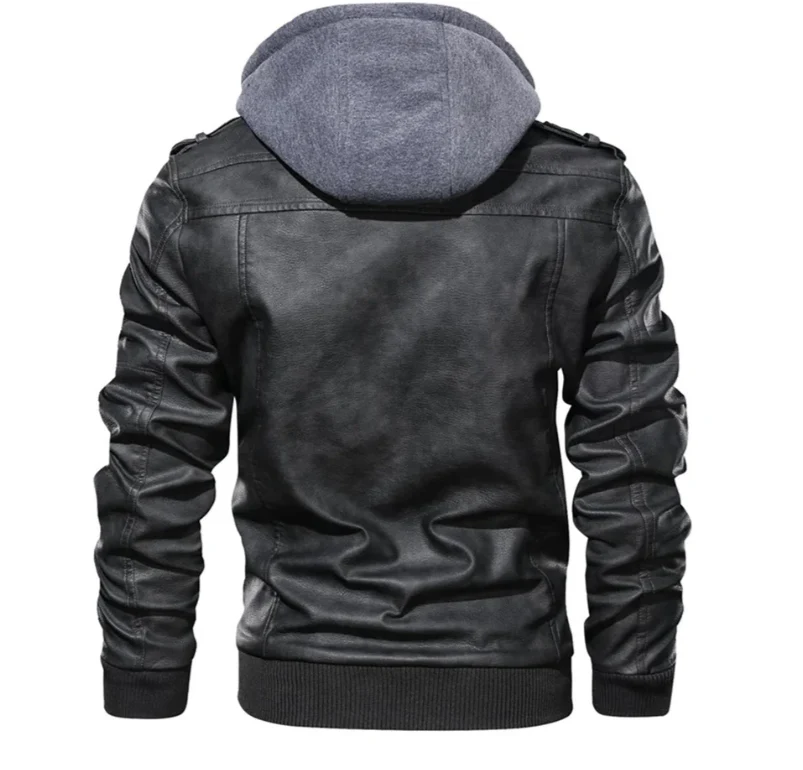 R&B | Lederjacke mit Kapuze für Herren - Image 3