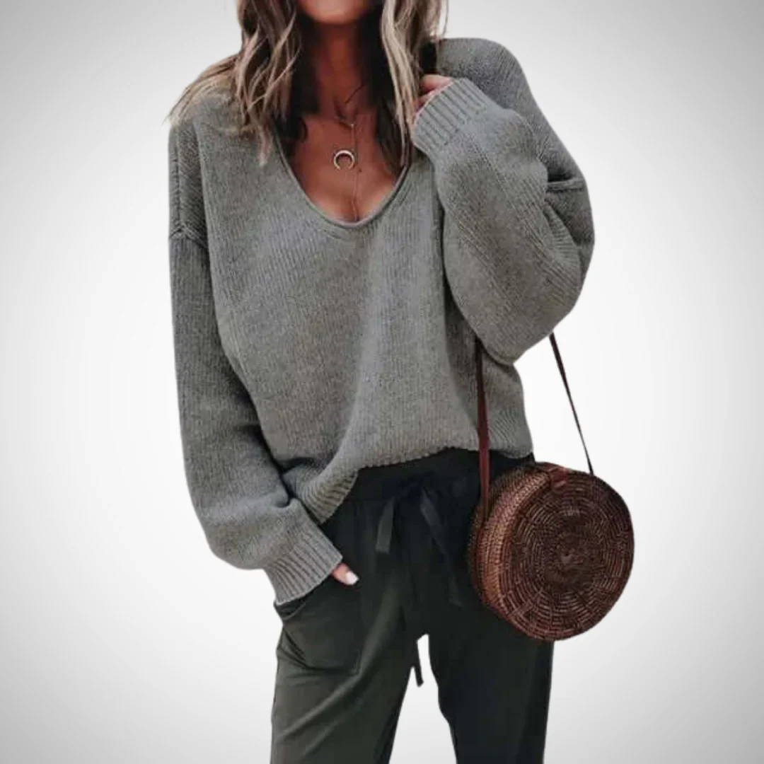 R&B | Locker Strick V-Ausschnitt Pullover - Image 2